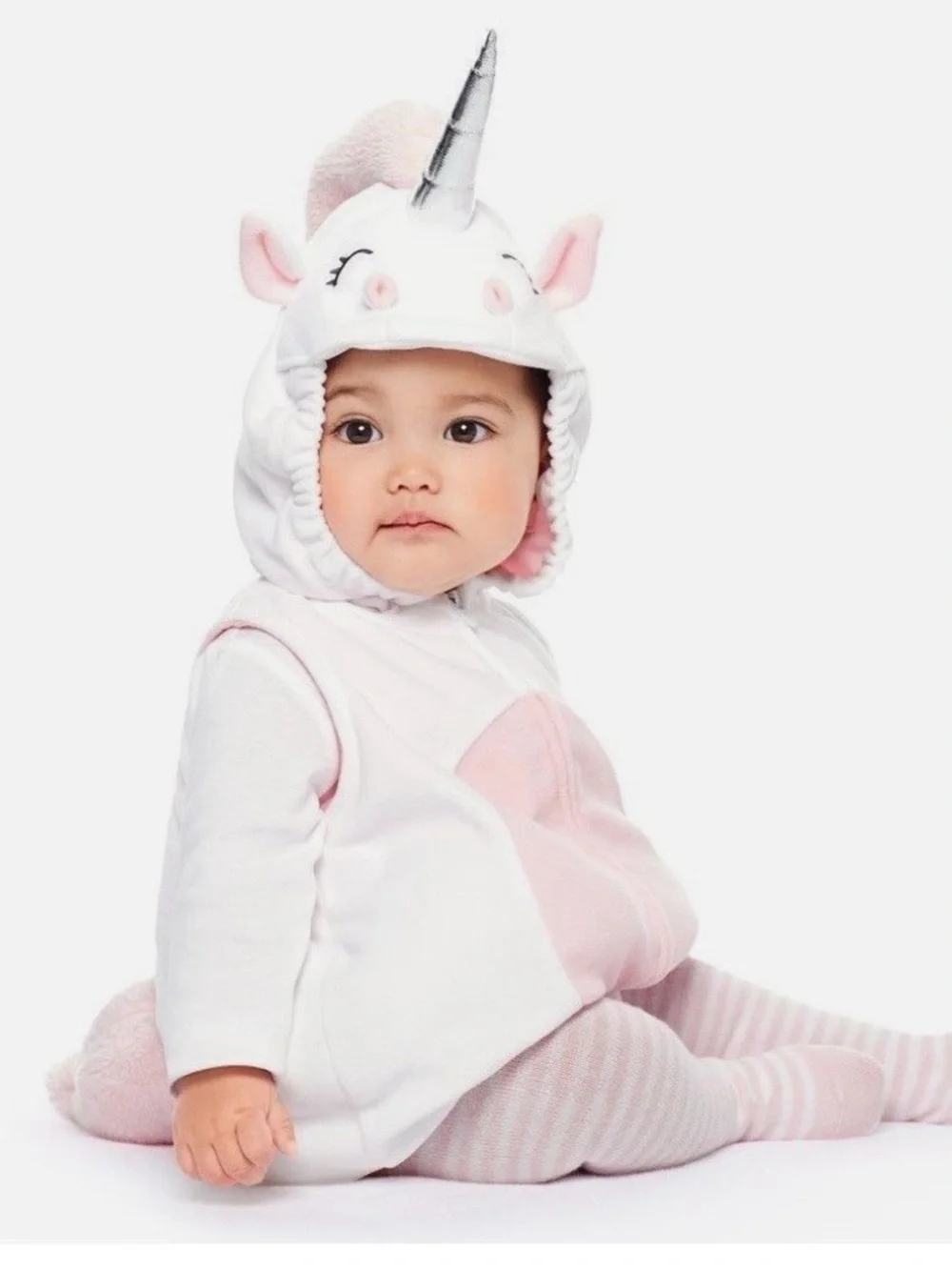 Carter's White & Light Pink Unicorn Hooded Baby 3-Piece Costume